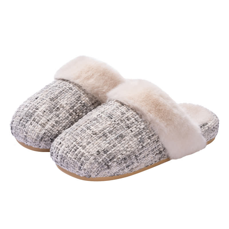Closed-Toe Plush Warm Slippers