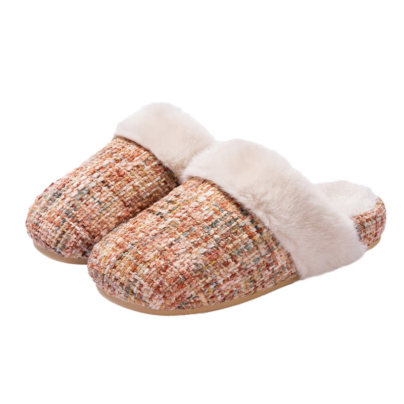 Closed-Toe Plush Warm Slippers