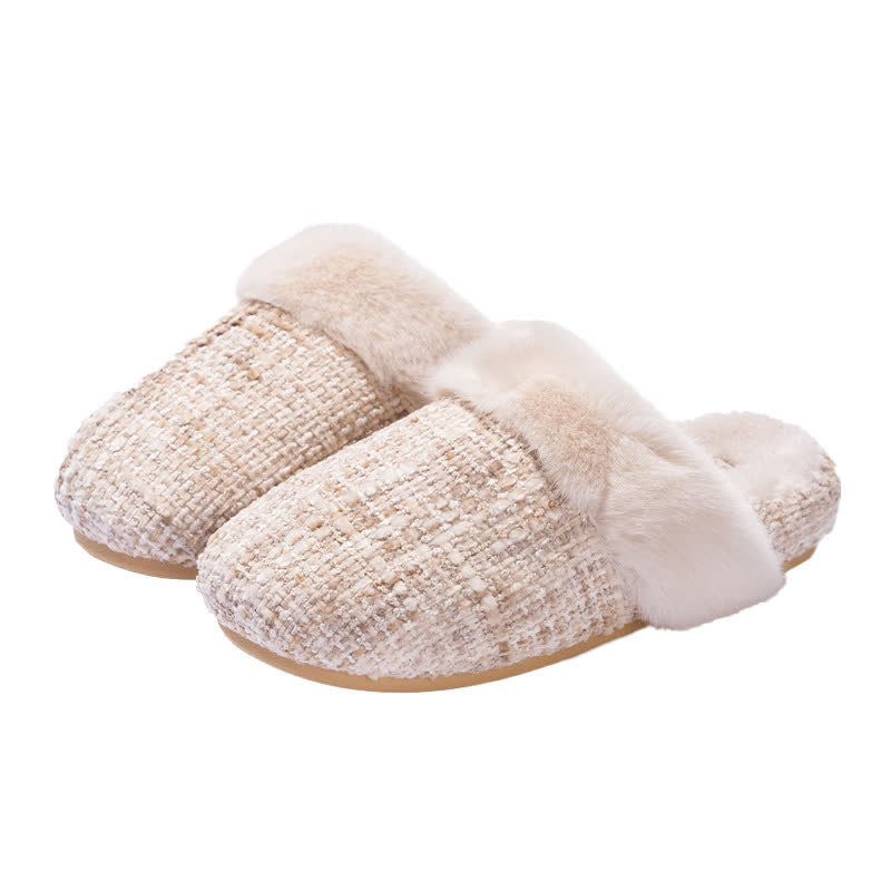Closed-Toe Plush Warm Slippers