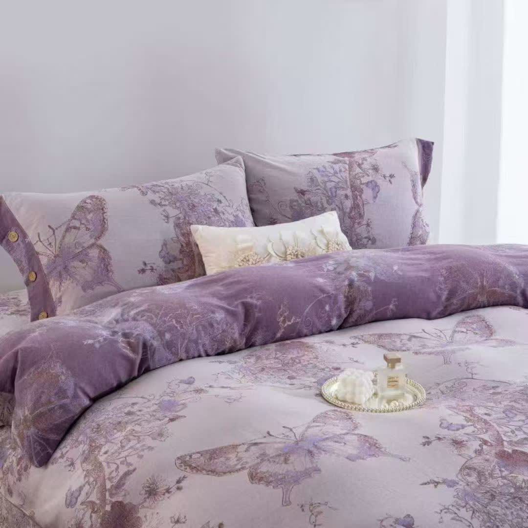 Ownkoti Dreamy Butterfly Cotton Double Gauze Bedding Set(4PCS) - image 6