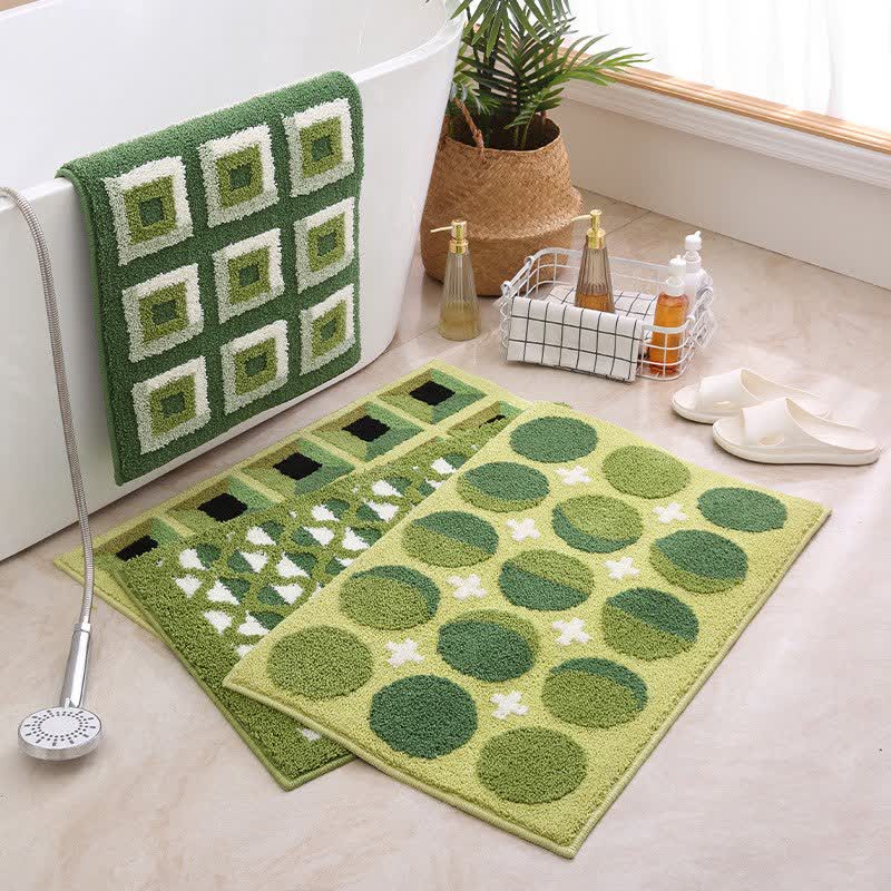 Geometric Pattern Jacquard Non-slip Bath Mat