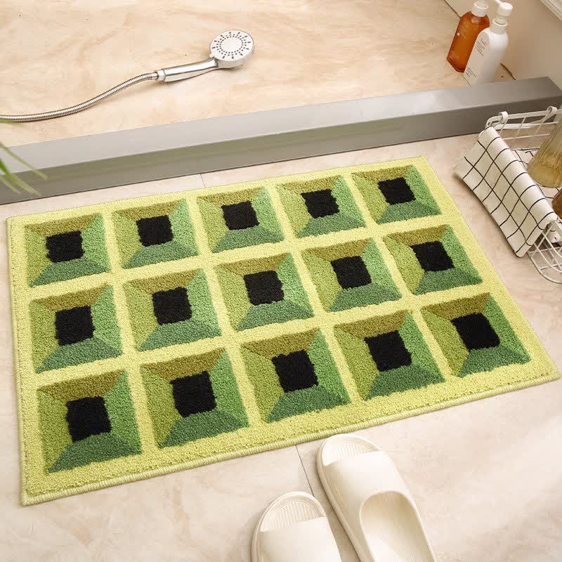 Geometric Pattern Jacquard Non-slip Bath Mat