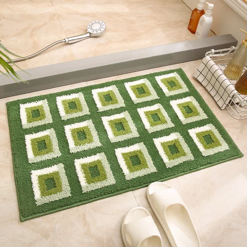 Geometric Pattern Jacquard Non-slip Bath Mat