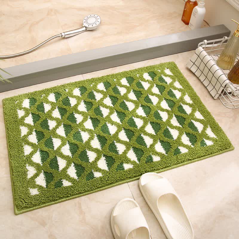 Geometric Pattern Jacquard Non-slip Bath Mat