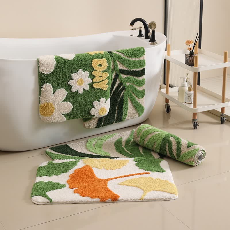 Green Plants Non-slip Bath Mat