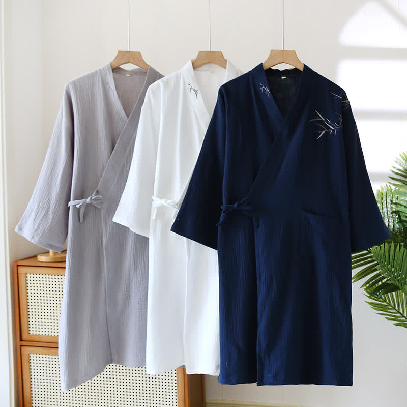 Unisex Bamboo Cotton Gauze Bathrobe