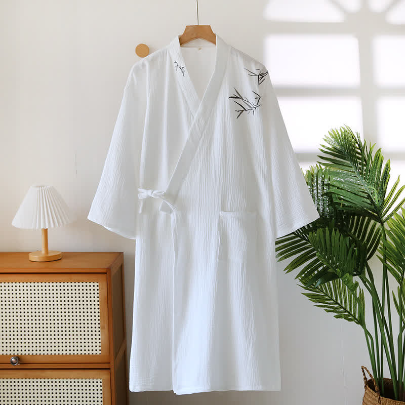 Unisex Bamboo Cotton Gauze Bathrobe