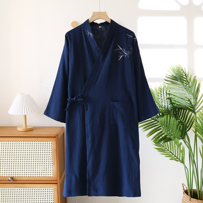 Unisex Bamboo Cotton Gauze Bathrobe