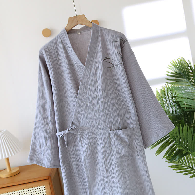Unisex Bamboo Cotton Gauze Bathrobe