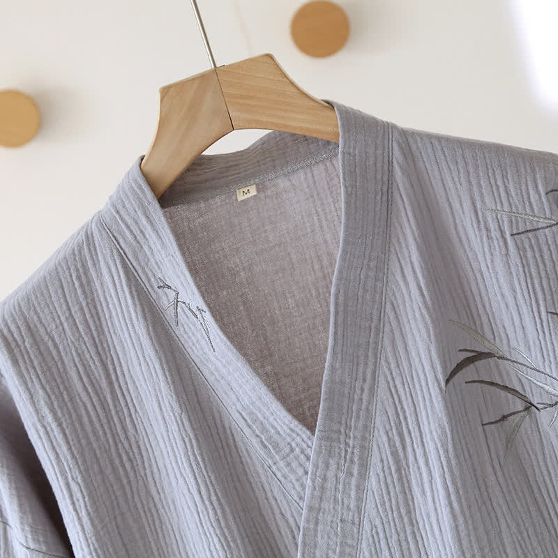 Unisex Bamboo Cotton Gauze Bathrobe