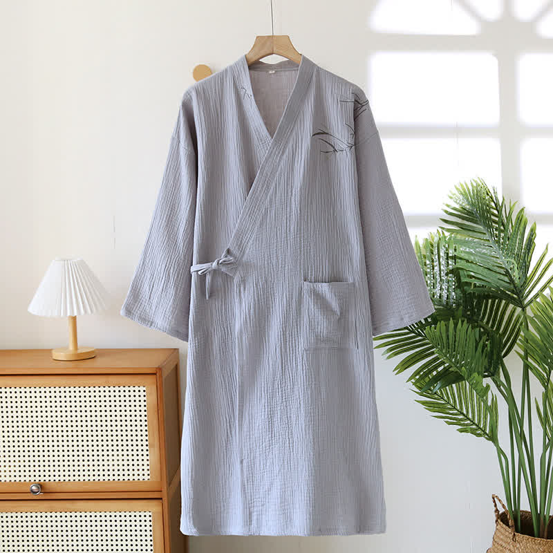 Unisex Bamboo Cotton Gauze Bathrobe