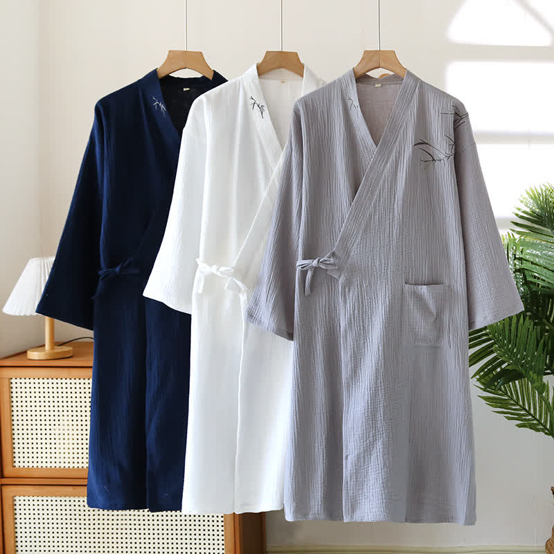 Unisex Bamboo Cotton Gauze Bathrobe