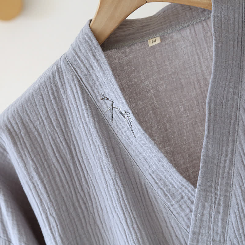 Unisex Bamboo Cotton Gauze Bathrobe