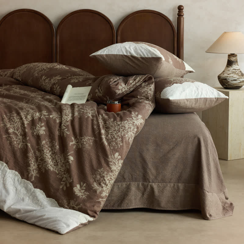 Ownkoti Rustic Woven Linen Blend Duvet Cover Set(4PCS) - image 1
