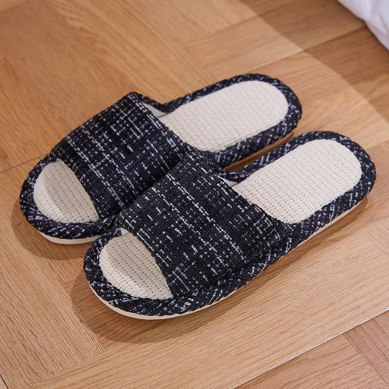 Solid Color Linen House Slippers