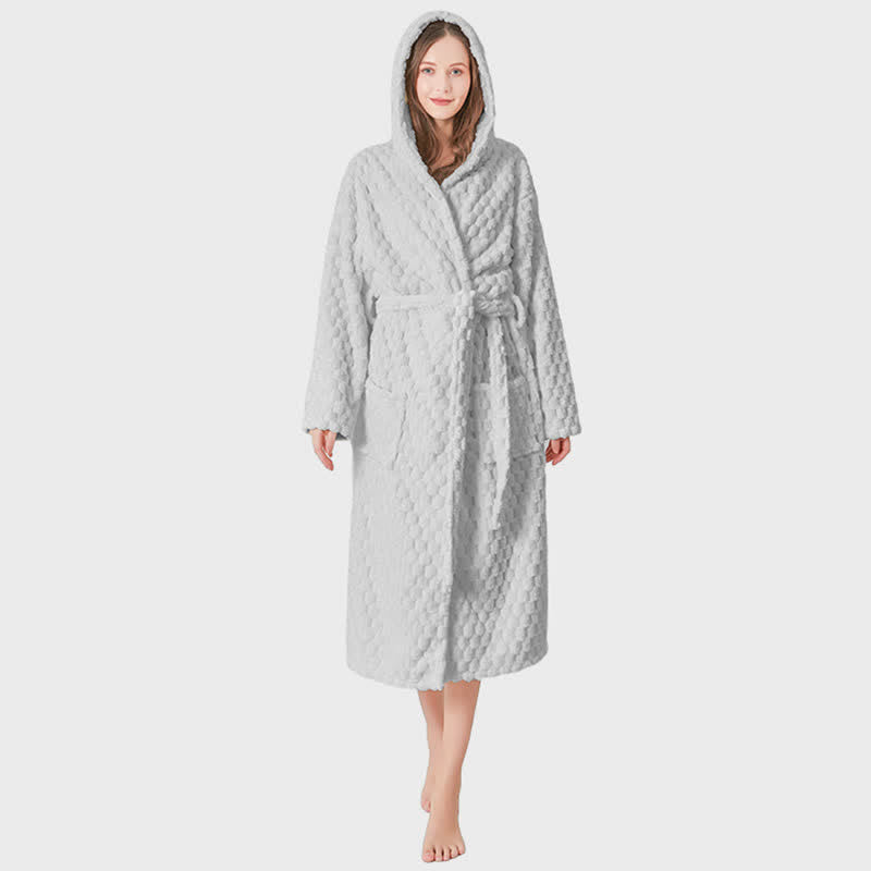 Soild Color Unisex Absorbent Hooded Robe