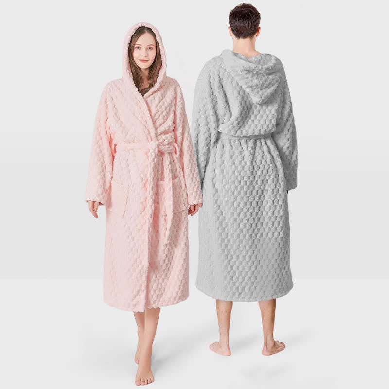 Soild Color Unisex Absorbent Hooded Robe