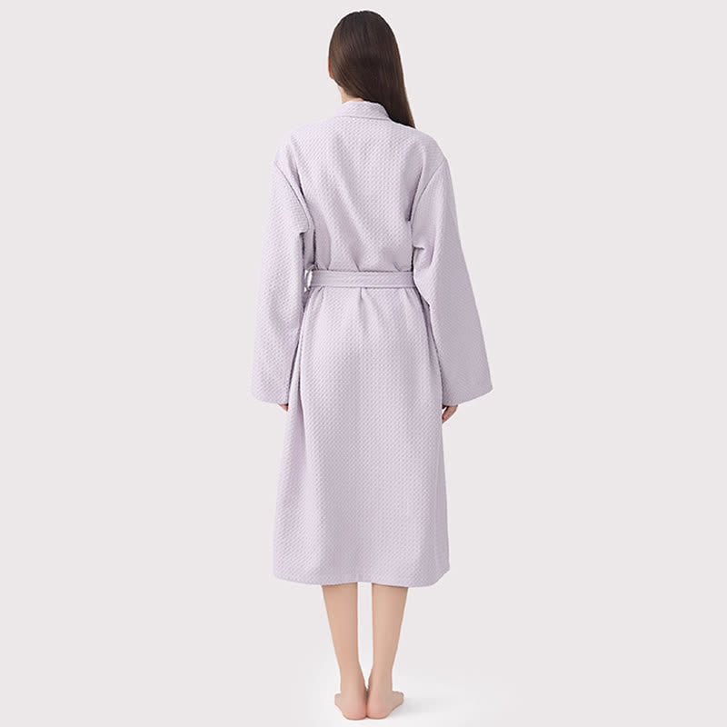 Quick-drying Waffle Weave Cotton Spa Bathrobe