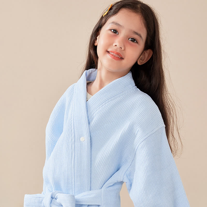 Dolid Waffle Weave Cotton Child Bathrobe
