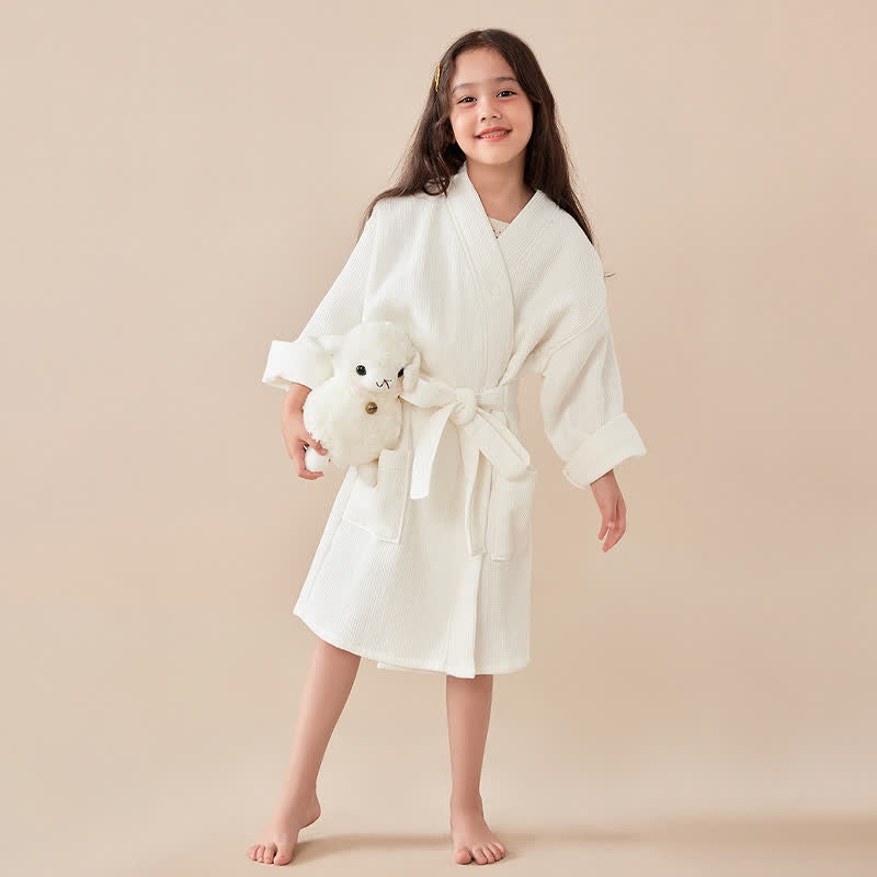 Dolid Waffle Weave Cotton Child Bathrobe