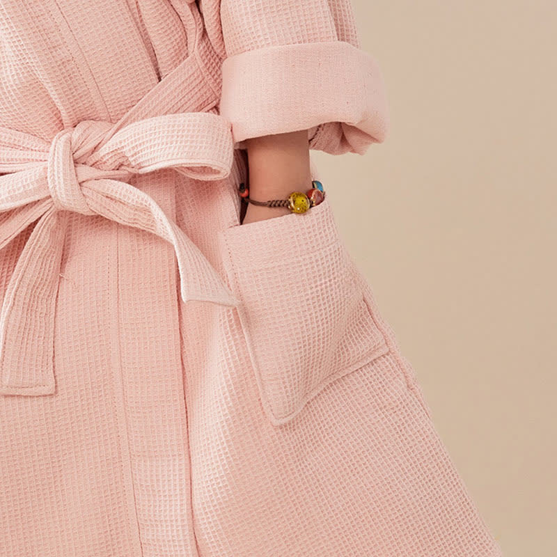 Dolid Waffle Weave Cotton Child Bathrobe