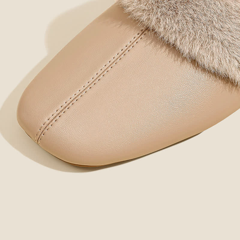 Simple Solid Plush House Slippers