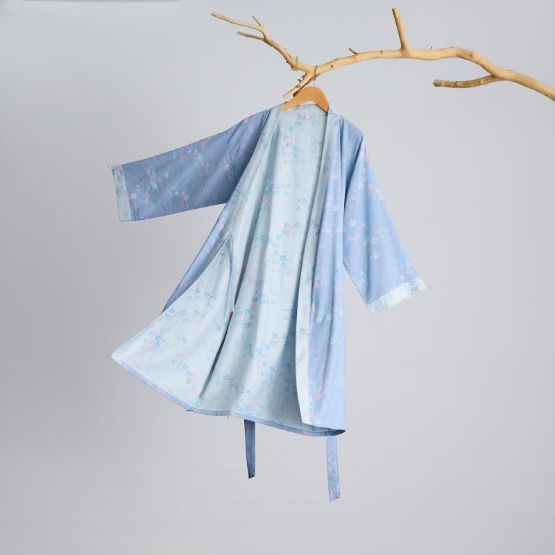 Graceful Plum Blossom Cotton Gauze Kimono Robe
