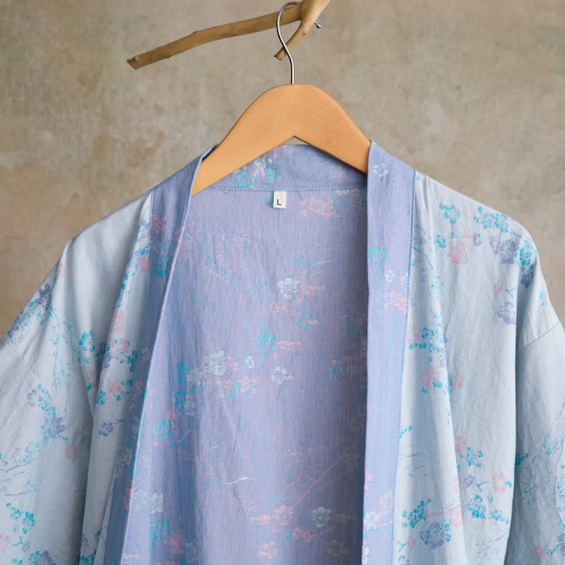 Graceful Plum Blossom Cotton Gauze Kimono Robe