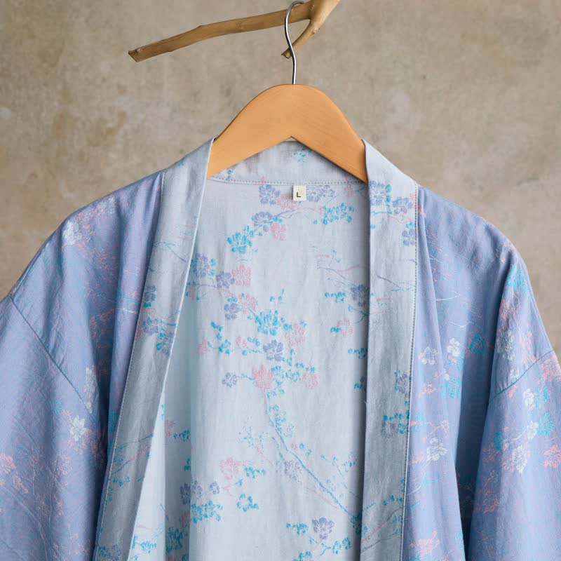 Graceful Plum Blossom Cotton Gauze Kimono Robe