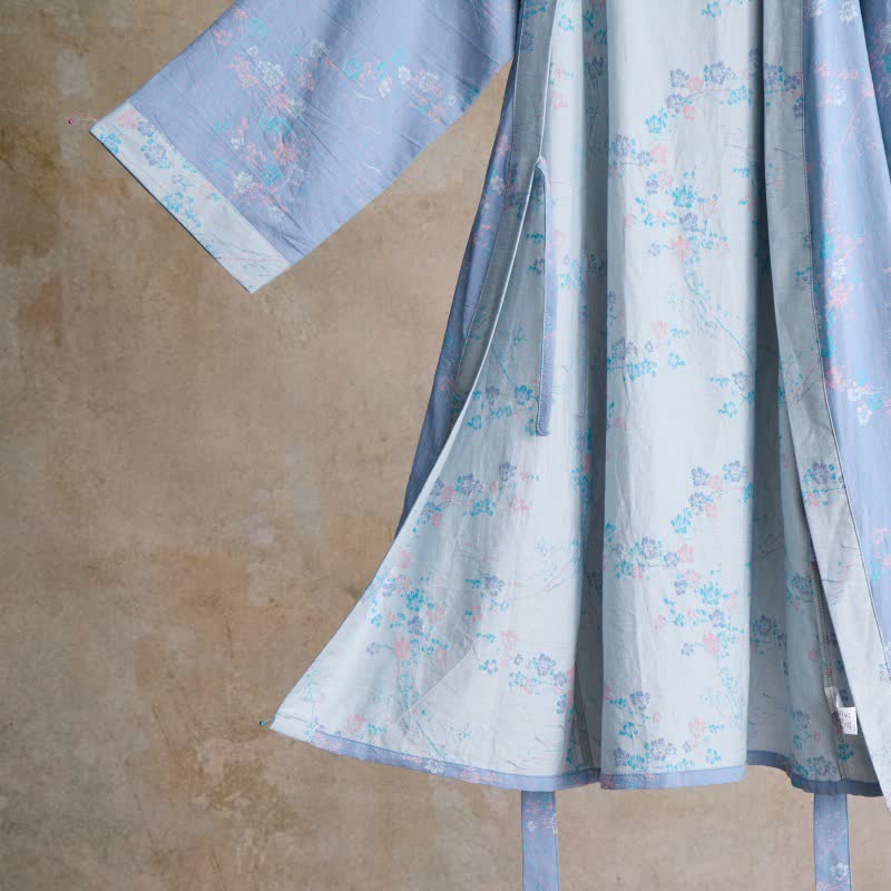Graceful Plum Blossom Cotton Gauze Kimono Robe