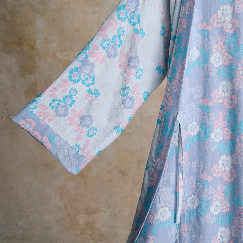 Charming Floral Cotton Gauze Kimono Robe