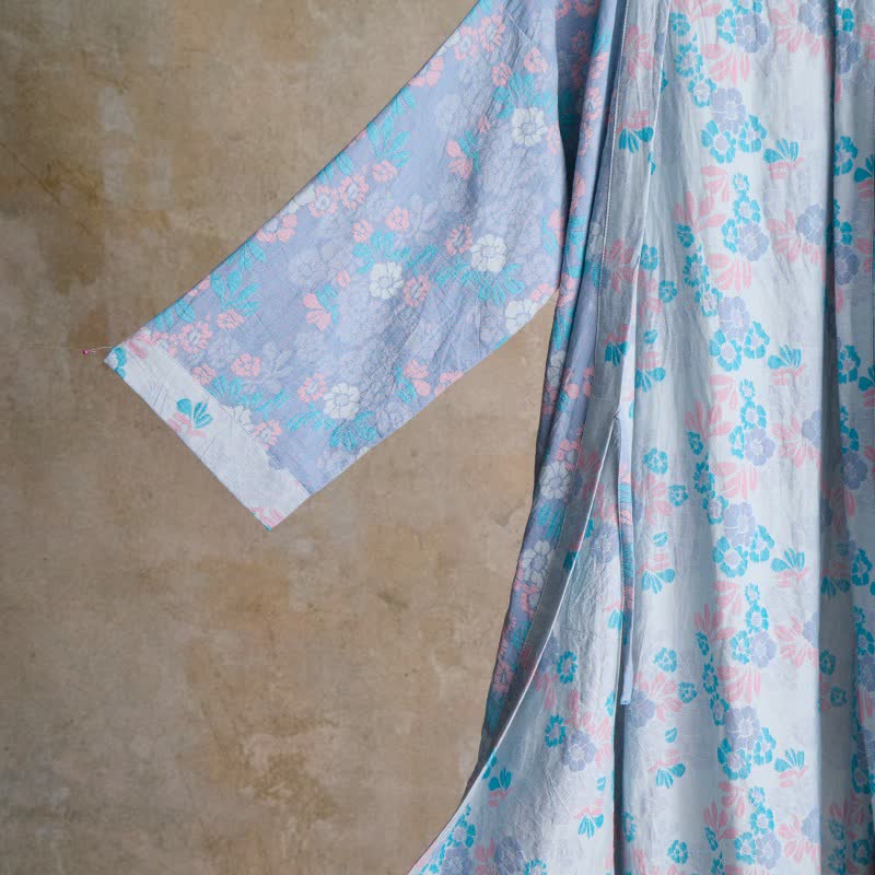 Charming Floral Cotton Gauze Kimono Robe