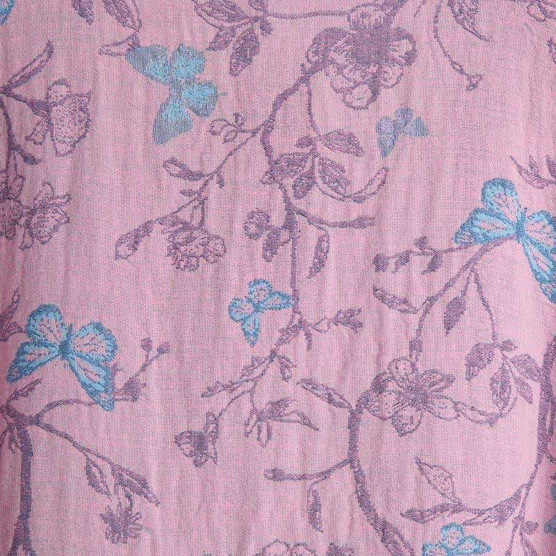 Elegant Floral Butterfly Cotton Gauze Kimono Robe