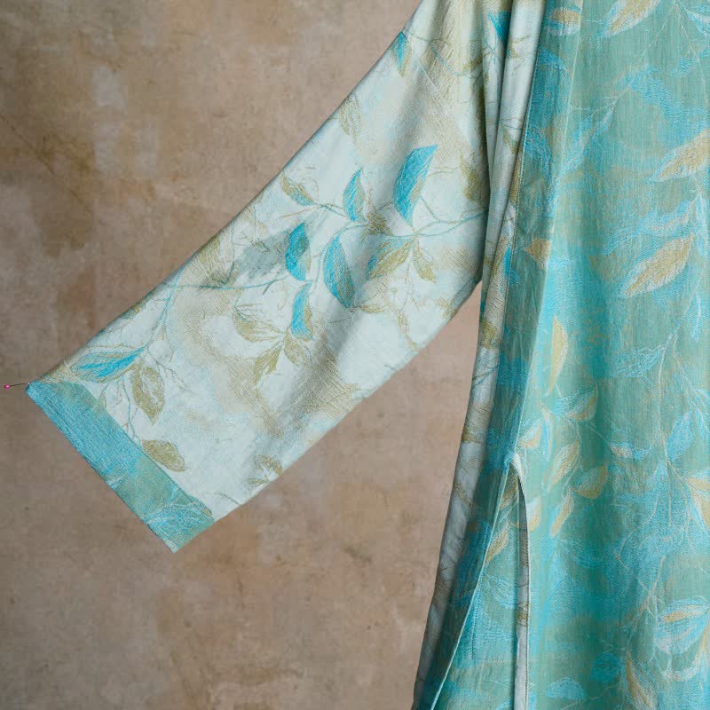 Natural Leaf Cotton Gauze Kimono Robe