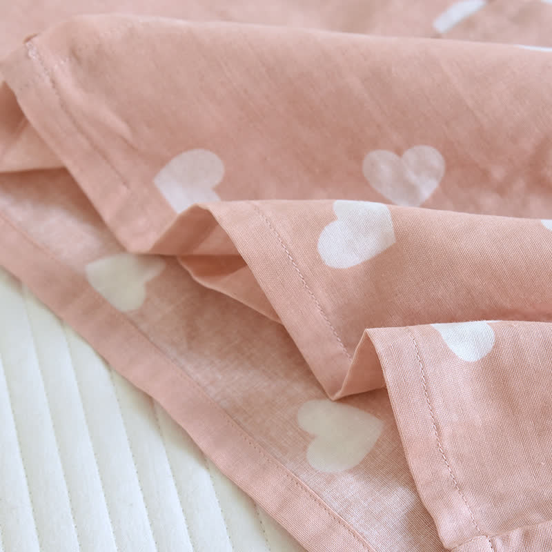 Heart Cotton Gauze Kimono Bathrobe