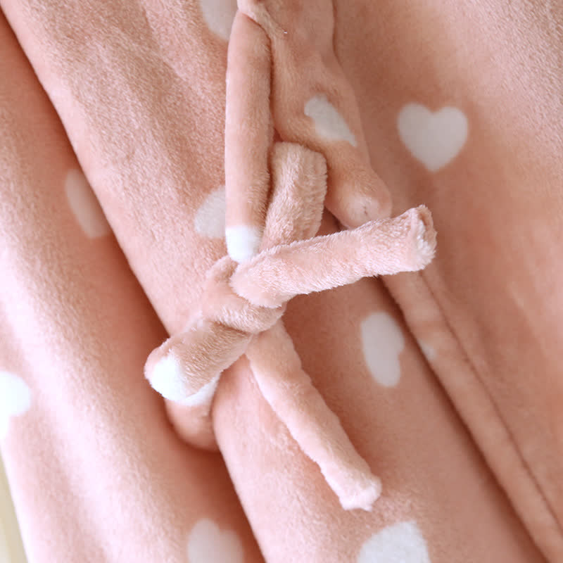 Couples Matching Heart Plush Kimono Robe