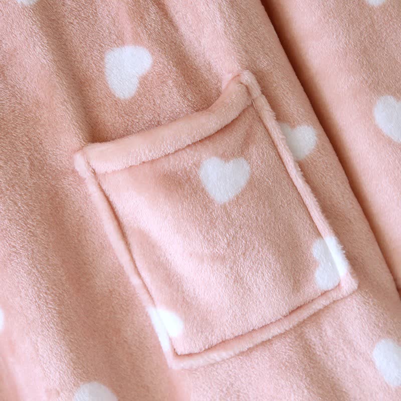 Couples Matching Heart Plush Kimono Robe