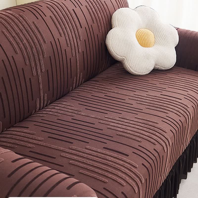 Ownkoti 3D Jacquard Thickened Sofa Cover with Ruffled Skirt - image 3