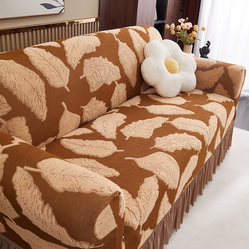 Ownkoti Jacquard Leaf Elastic Full-Wrap Slipcover - image 2