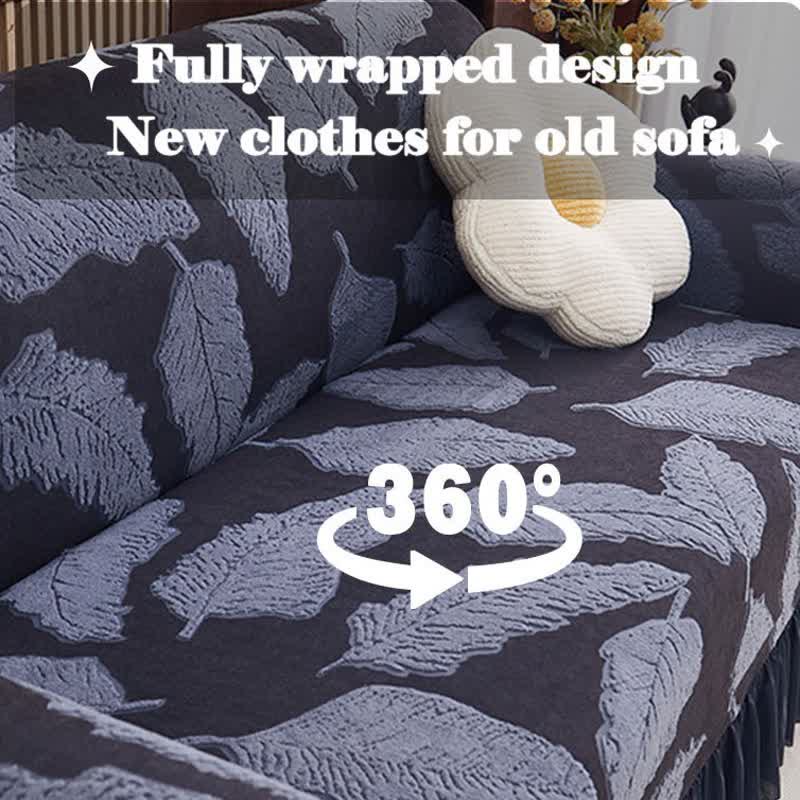 Ownkoti Jacquard Leaf Elastic Full-Wrap Slipcover - image 10