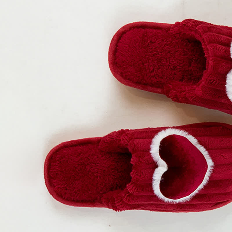 Red Heart Plush House Slippers