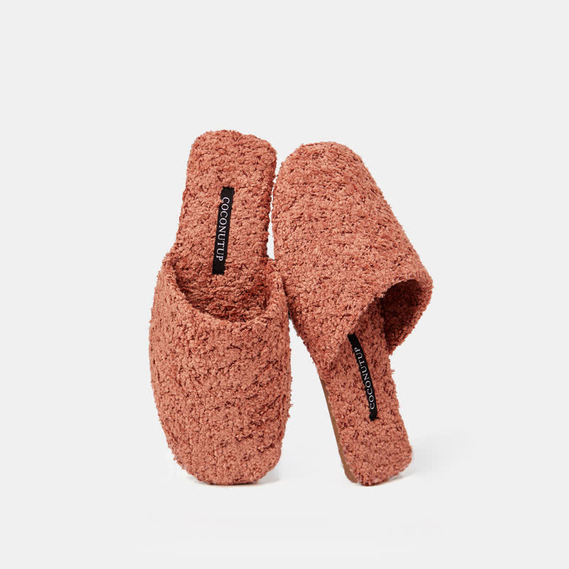 Luxury Solid Color Fuzzy Slippers