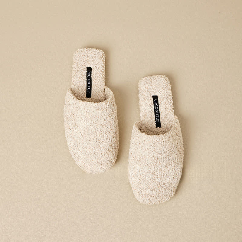 Luxury Solid Color Fuzzy Slippers