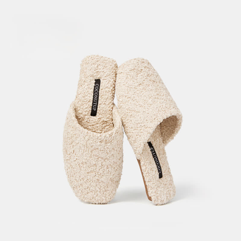 Luxury Solid Color Fuzzy Slippers