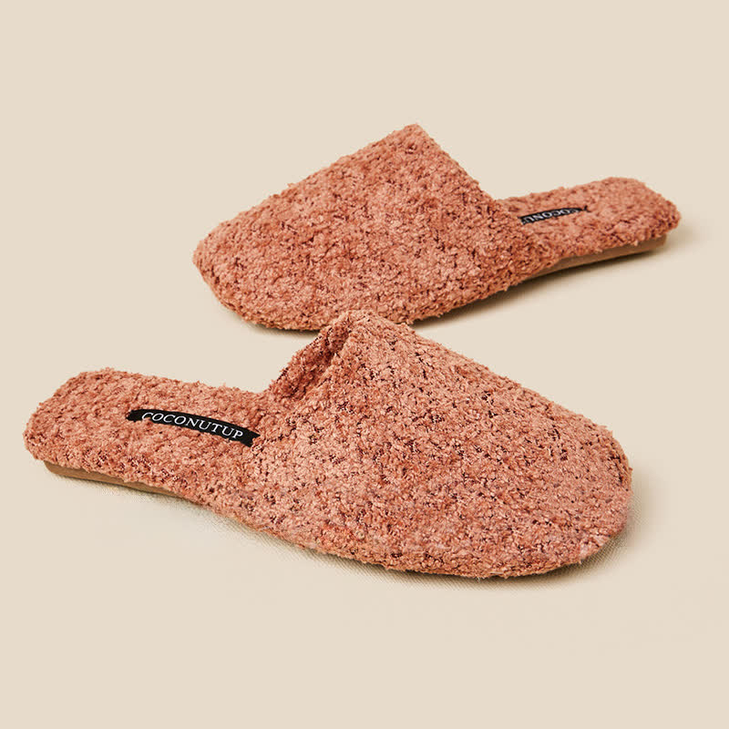 Luxury Solid Color Fuzzy Slippers