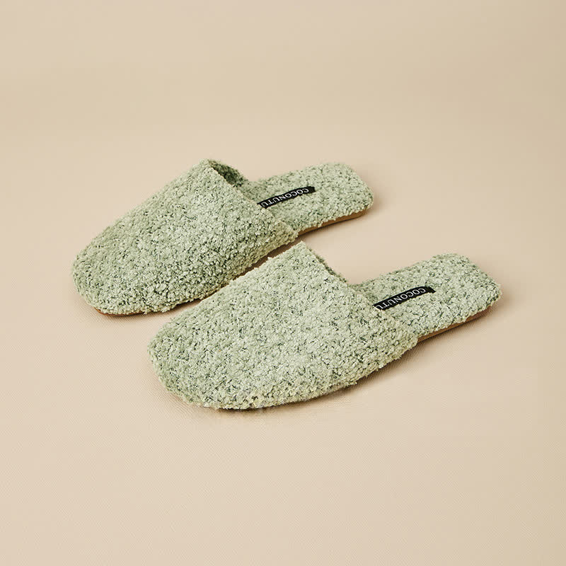 Luxury Solid Color Fuzzy Slippers