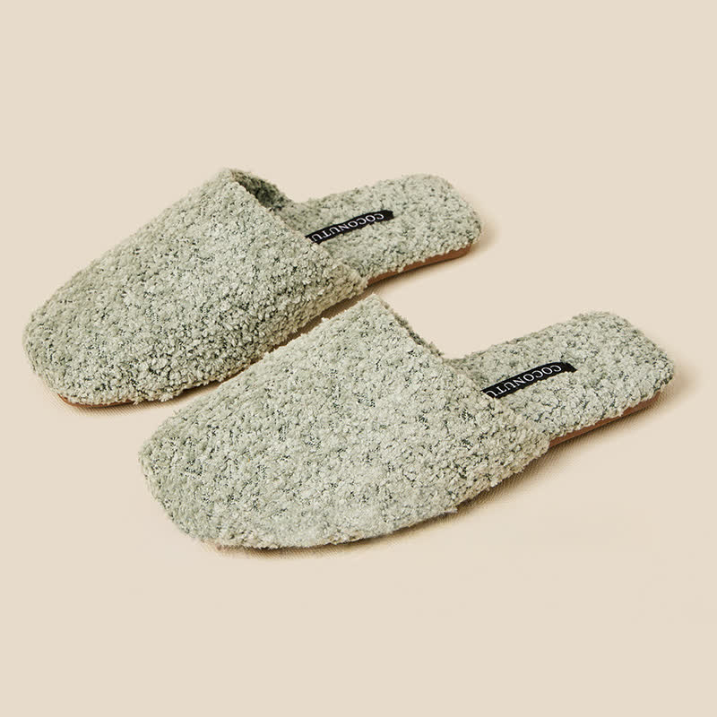 Luxury Solid Color Fuzzy Slippers