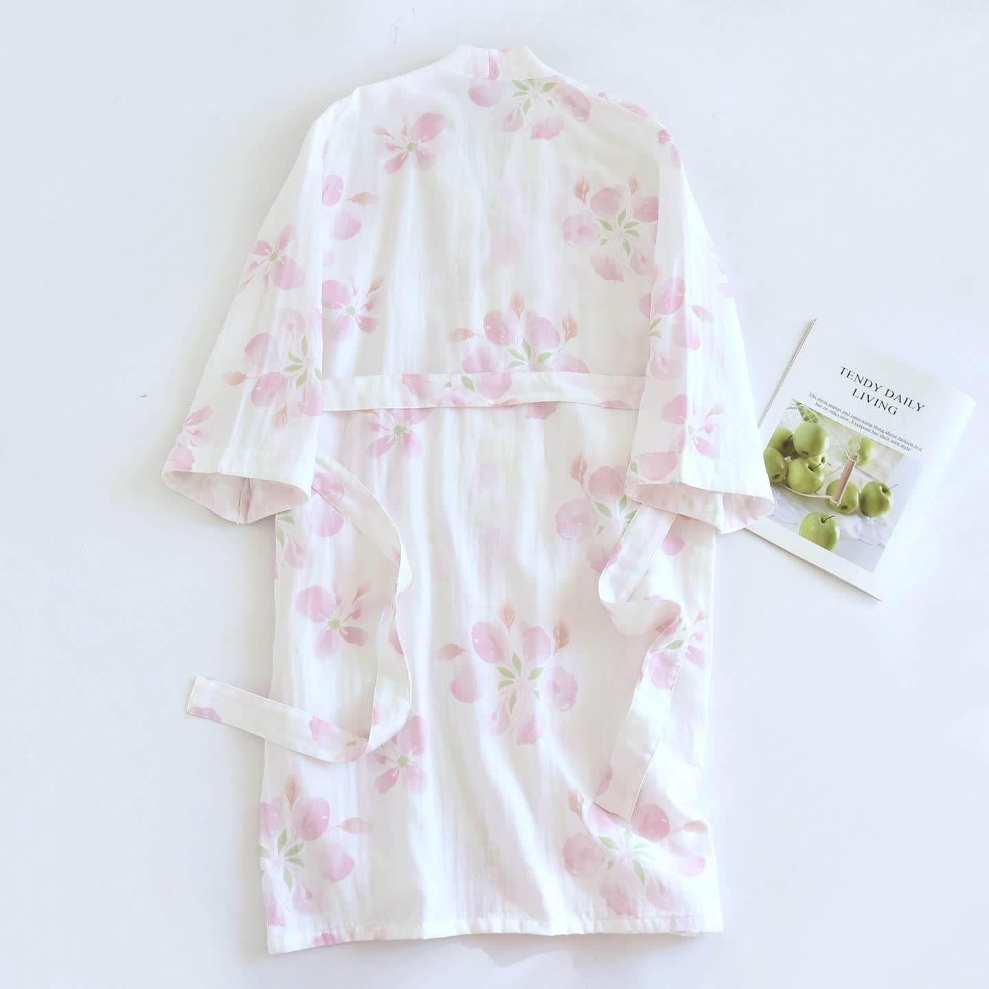Cherry Blossom Cotton Gauze Kimono Bathrobe