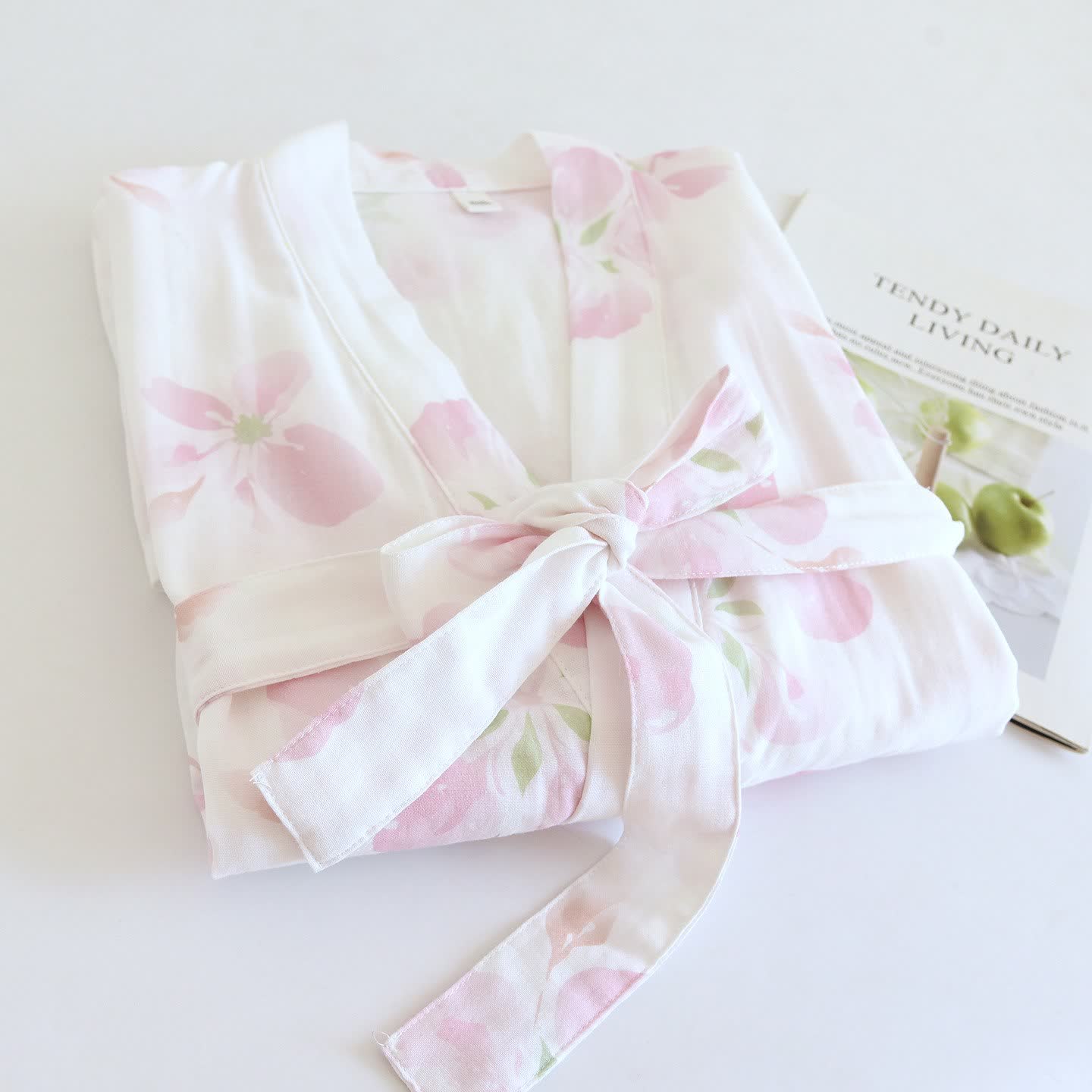 Cherry Blossom Cotton Gauze Kimono Bathrobe