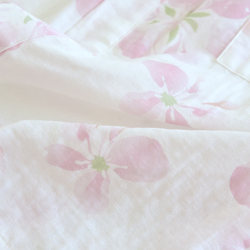 Cherry Blossom Cotton Gauze Kimono Bathrobe